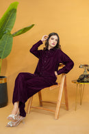 Deep Plum Velvet  Co-ords Set