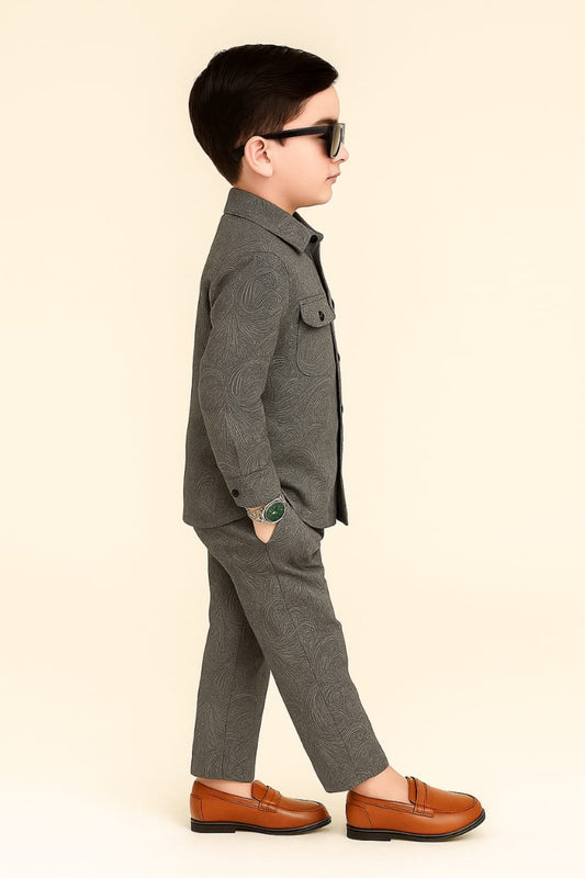 Grey Floral Kids Co-ord