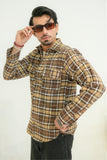 Mocha Brown Regular Fit Full Sleeve Flannel Shirt