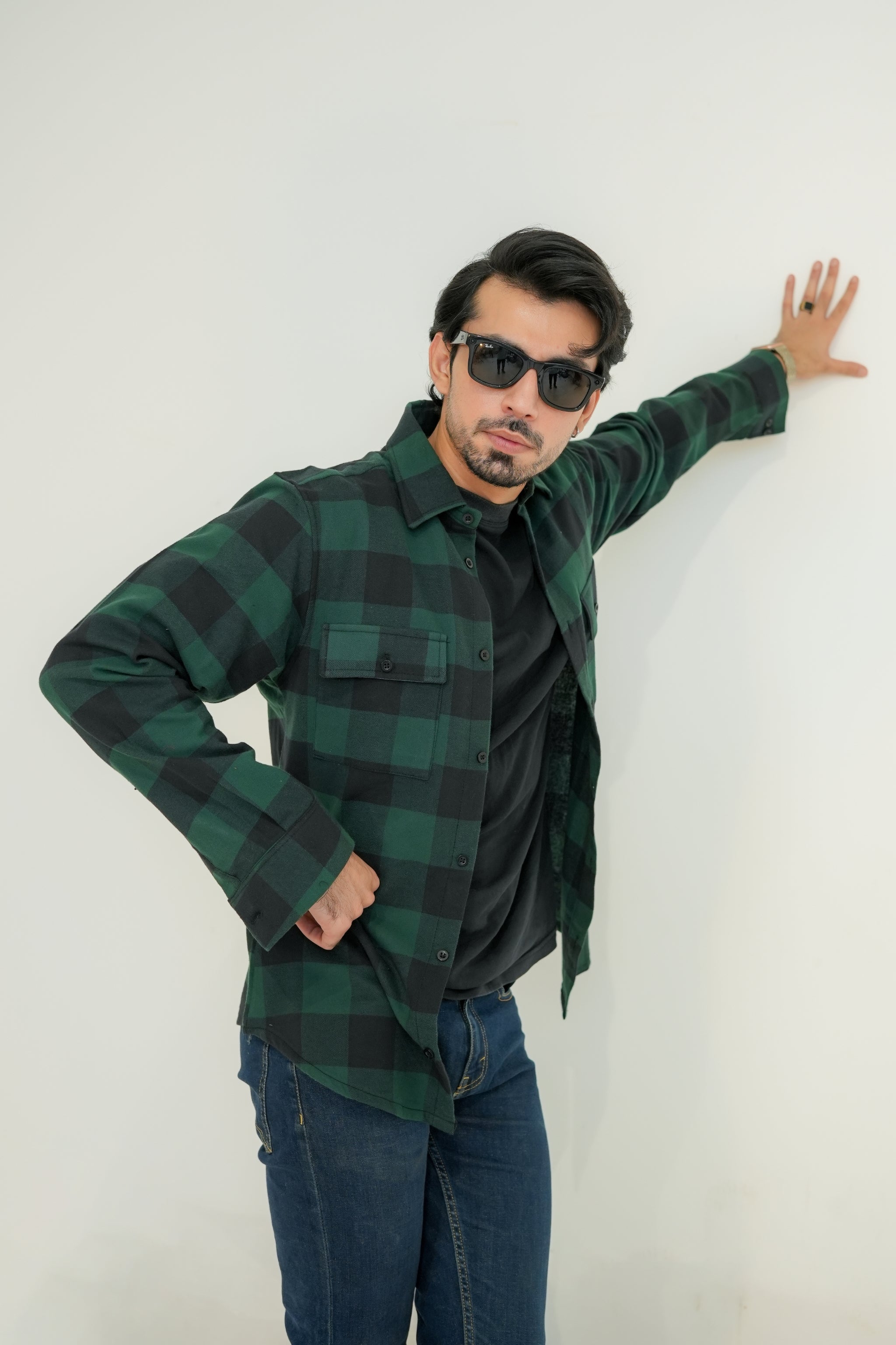 Fern Green Black Check Flannel Shirt Prime SY Fern Green Black Check Flannel Shirt Prime SY