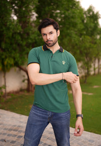 Green Pique Polo Shirt
