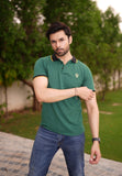 Green Pique Polo Shirt