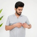 Grey Stripes Luxurious Cotton Co-ord Set