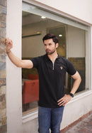 Black Zip Polo Shirt