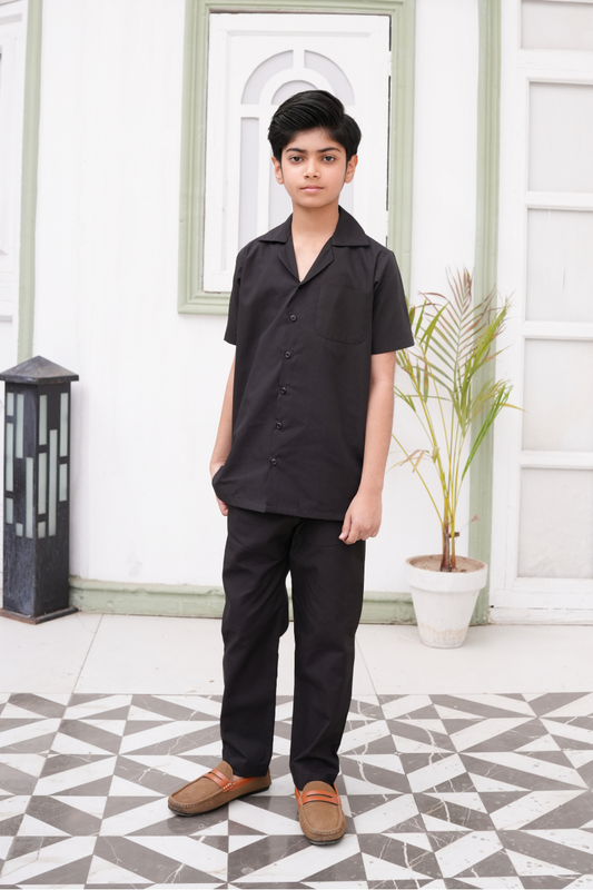 Black Thai Cotton Co-ords Set