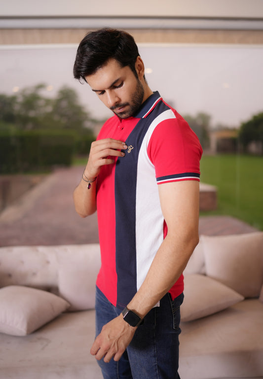 Red Pique Polo Shirt