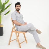 Grey Stripes Luxurious Cotton Co-ord Set