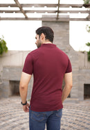 Dark Maroon Pique Polo Shirt