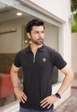 Black Zip Polo Shirt