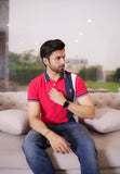 Red Pique Polo Shirt