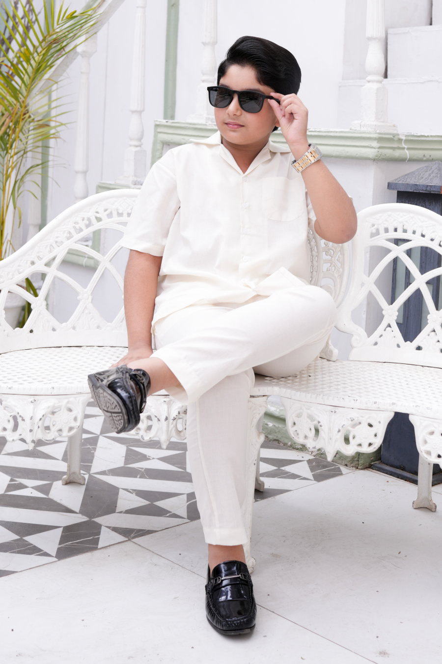 OFF White Luxurious Cotton Co-ords