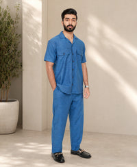 Denim Blue Luxury Summer Co-ord Set