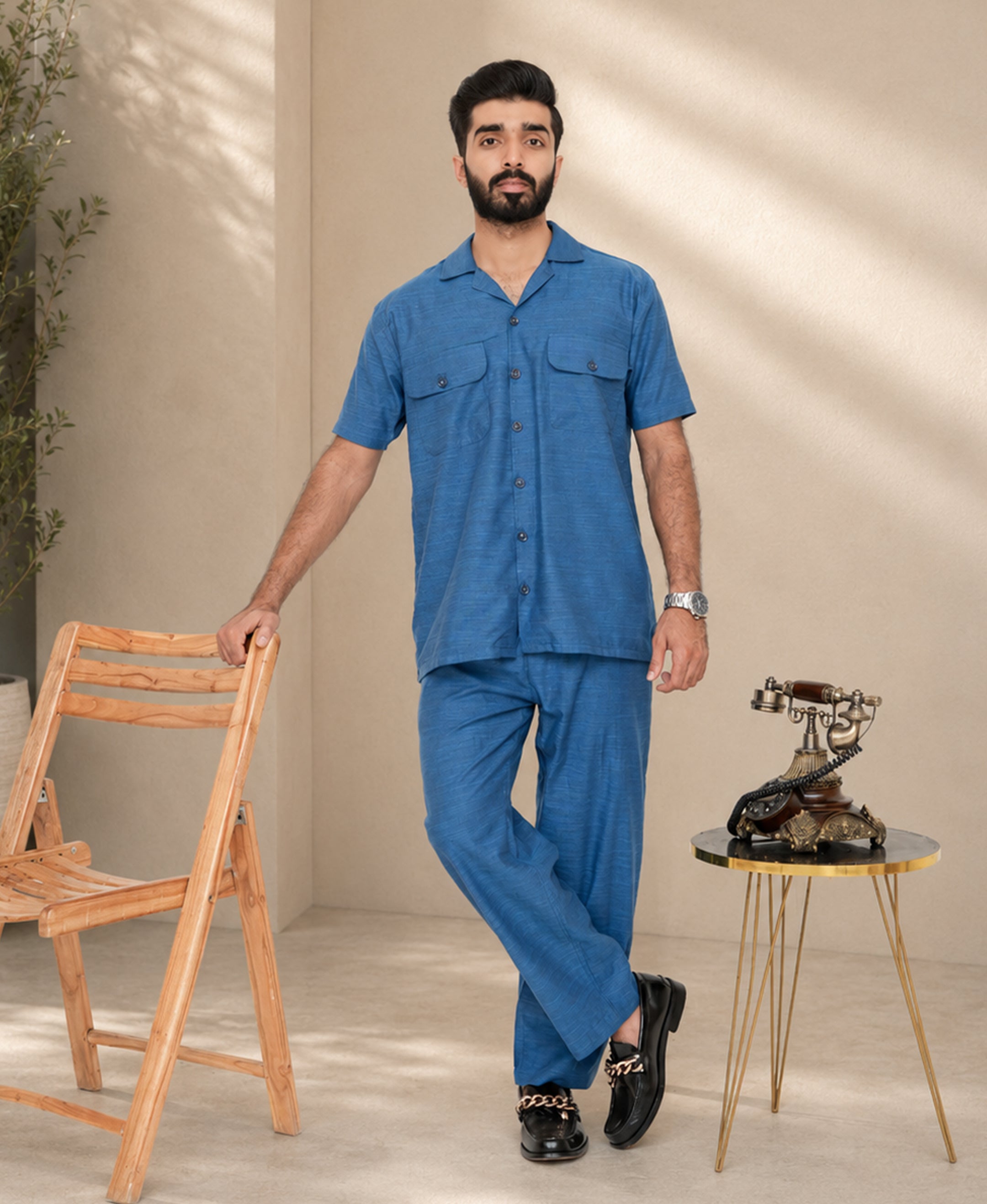 Denim Blue Luxury Summer Co-ord Set