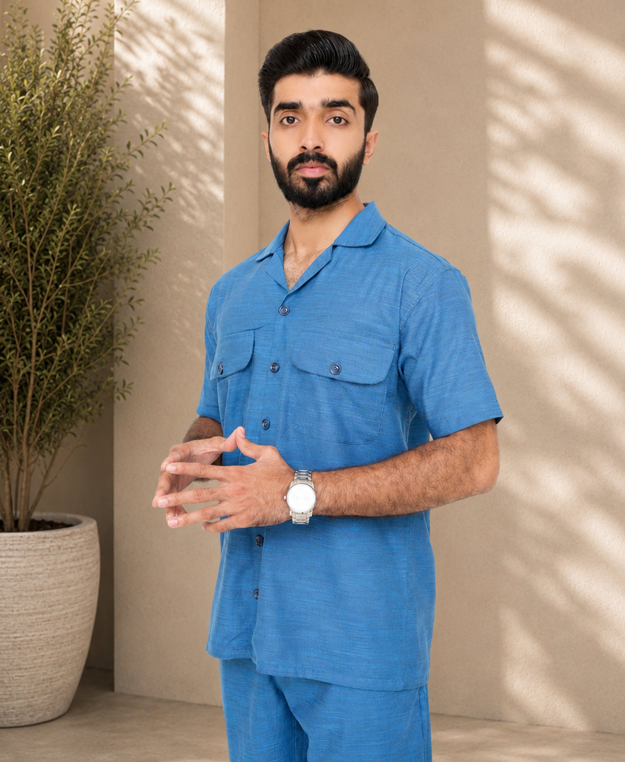 Denim Blue Luxury Summer Co-ord Set