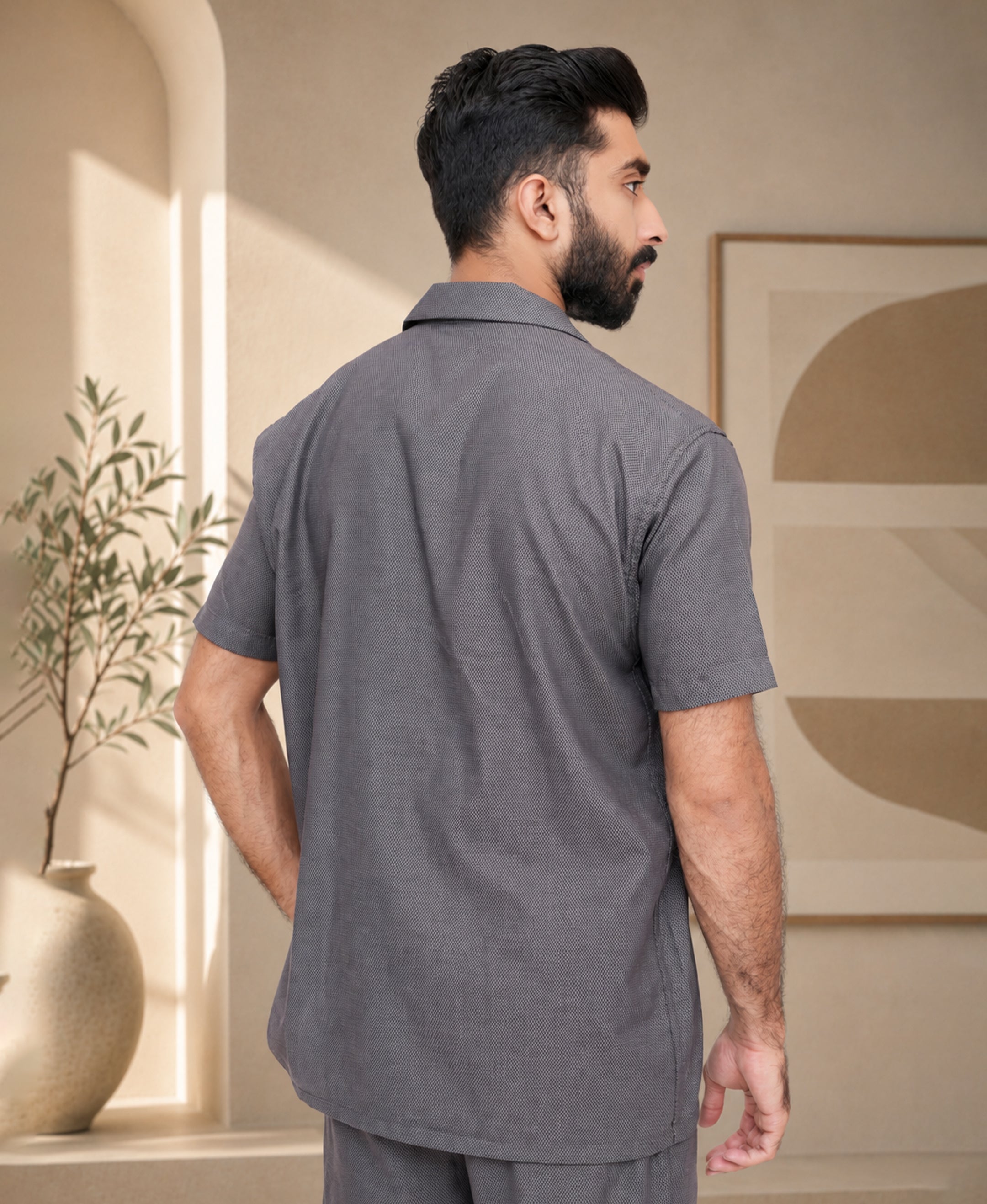 Brown Texture Luxury Summer Co-ords Set