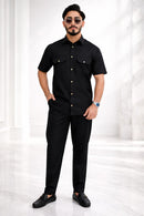 Black Premium Cotton Co-ord Set