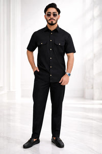 Black Premium Cotton Co-ord Set