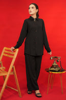 Black Premium Linen Co-ords Set