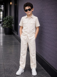 Off white Kids summer Co-ords in Irish Linen