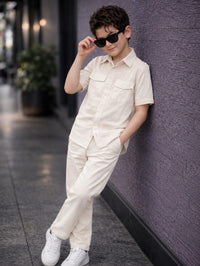 Off white Kids summer Co-ords in Irish Linen