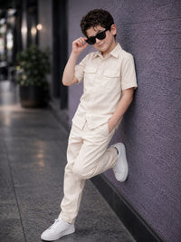 Off white Kids summer Co-ords in Irish Linen