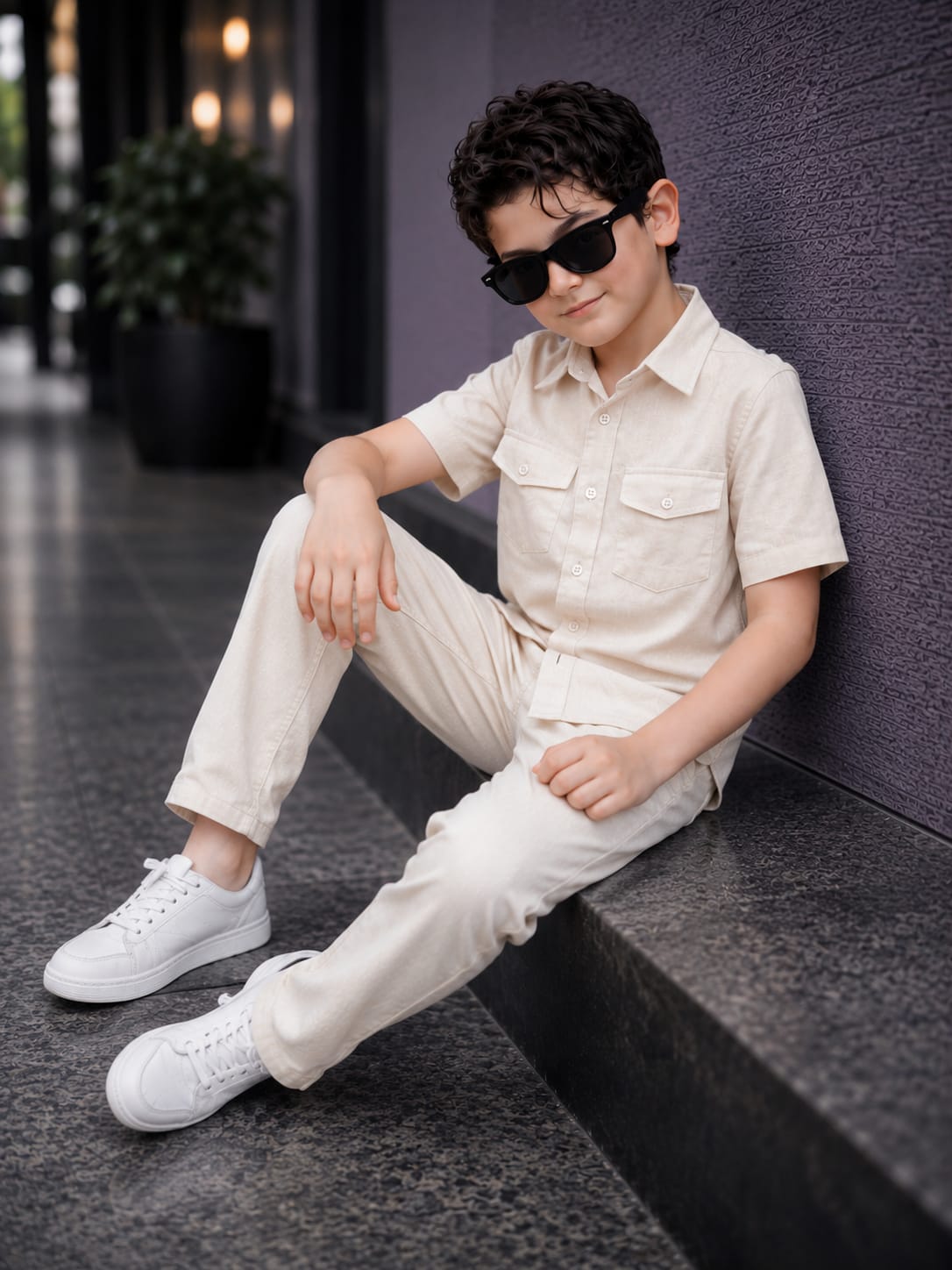 Off white Kids summer Co-ords in Irish Linen
