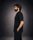 Premium Black Cuban Collar Co-ord Set