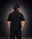 Premium Black Cuban Collar Co-ord Set