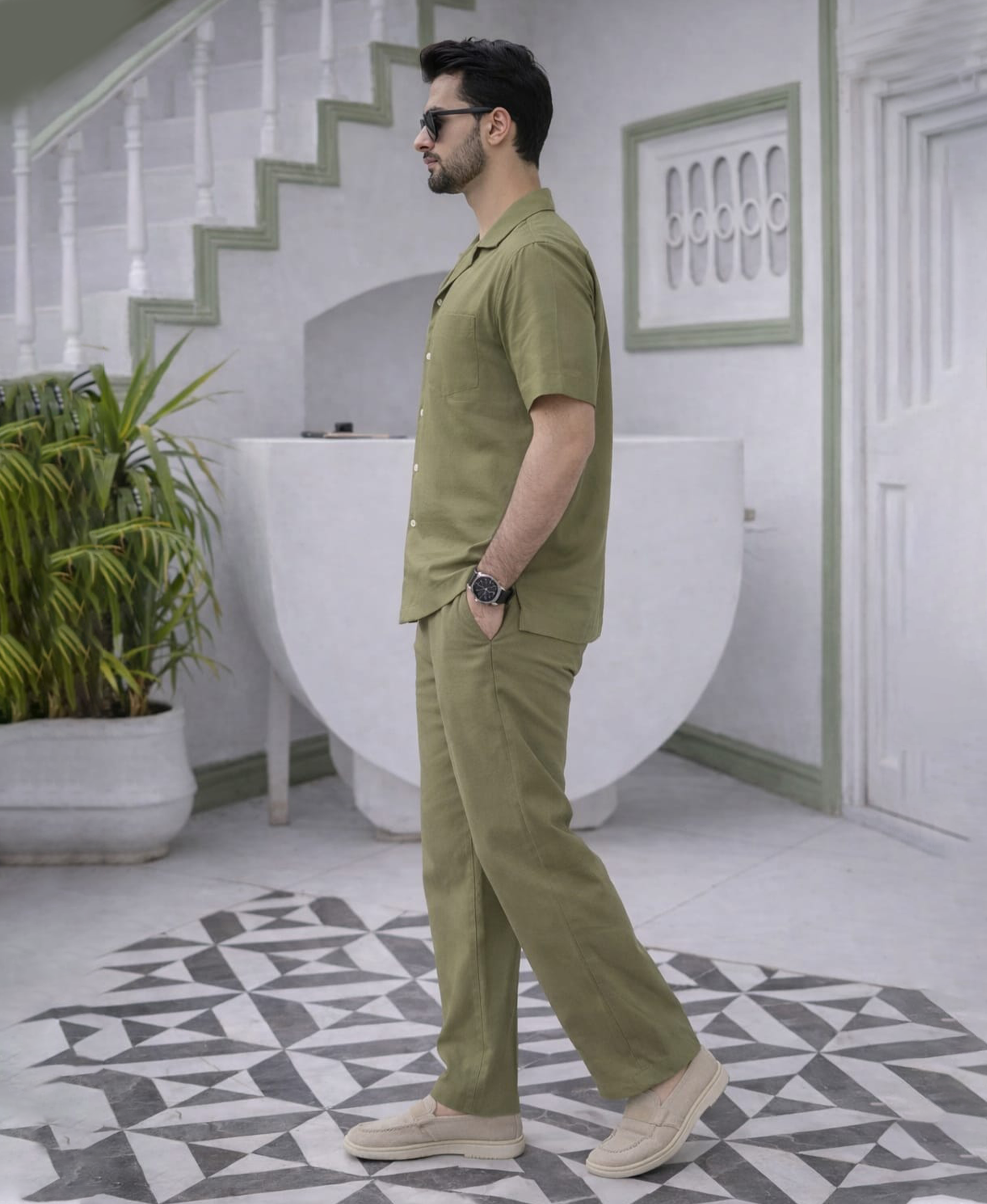 Olive Cotton Co-ord Set
