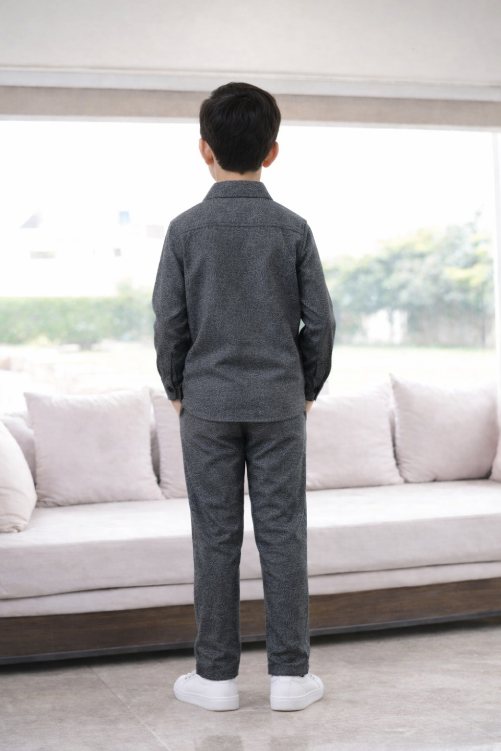 Grey Floral Kids Co-ord