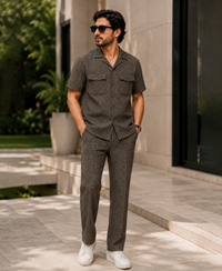 Brown Texture Luxury Summer Co-ords Set