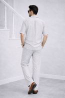 Grey Stripes Luxurious Cotton Co-ord Set