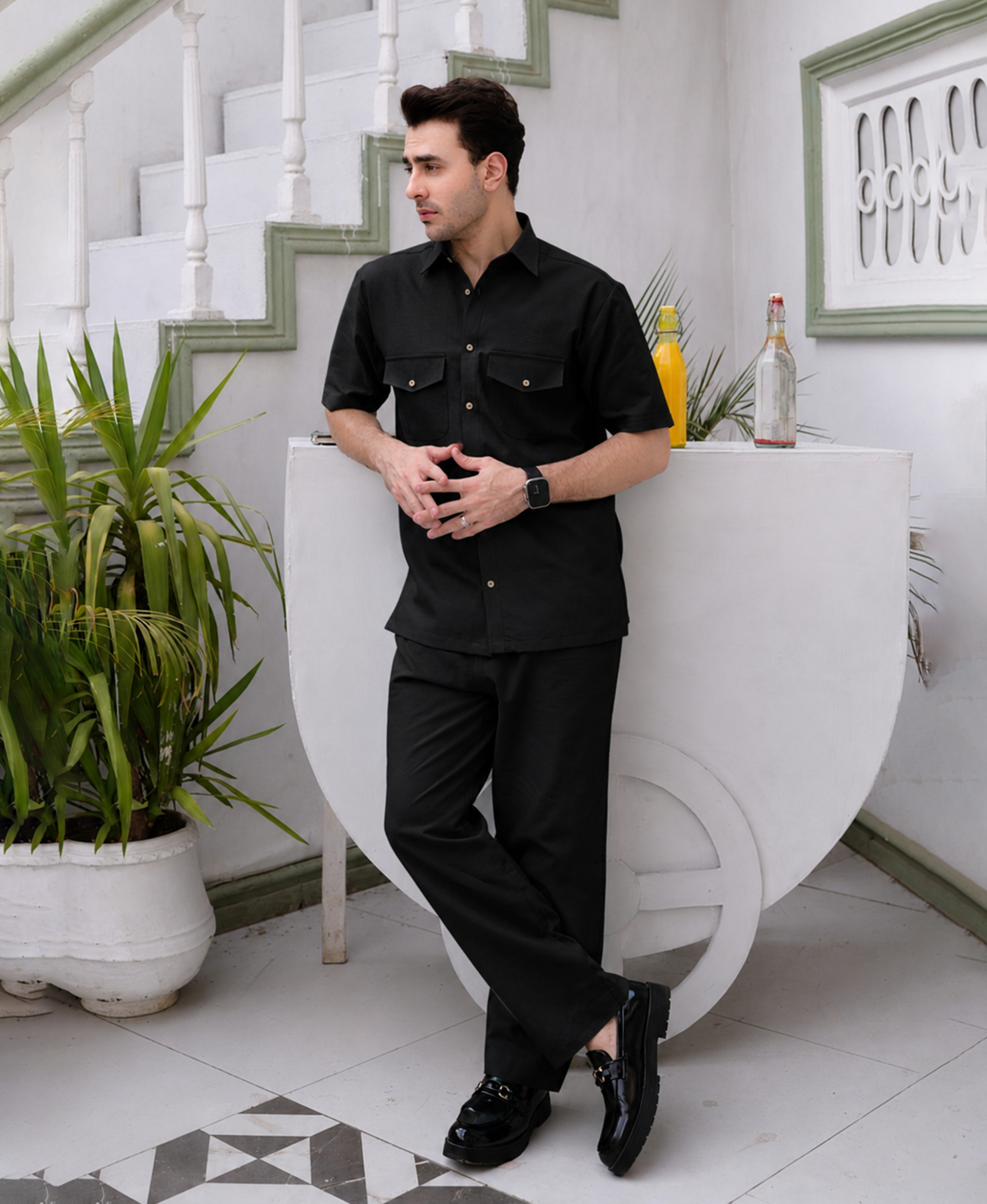 Black Premium Cotton Co-ord Set