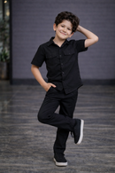 Black summer cotton kids Co-ords