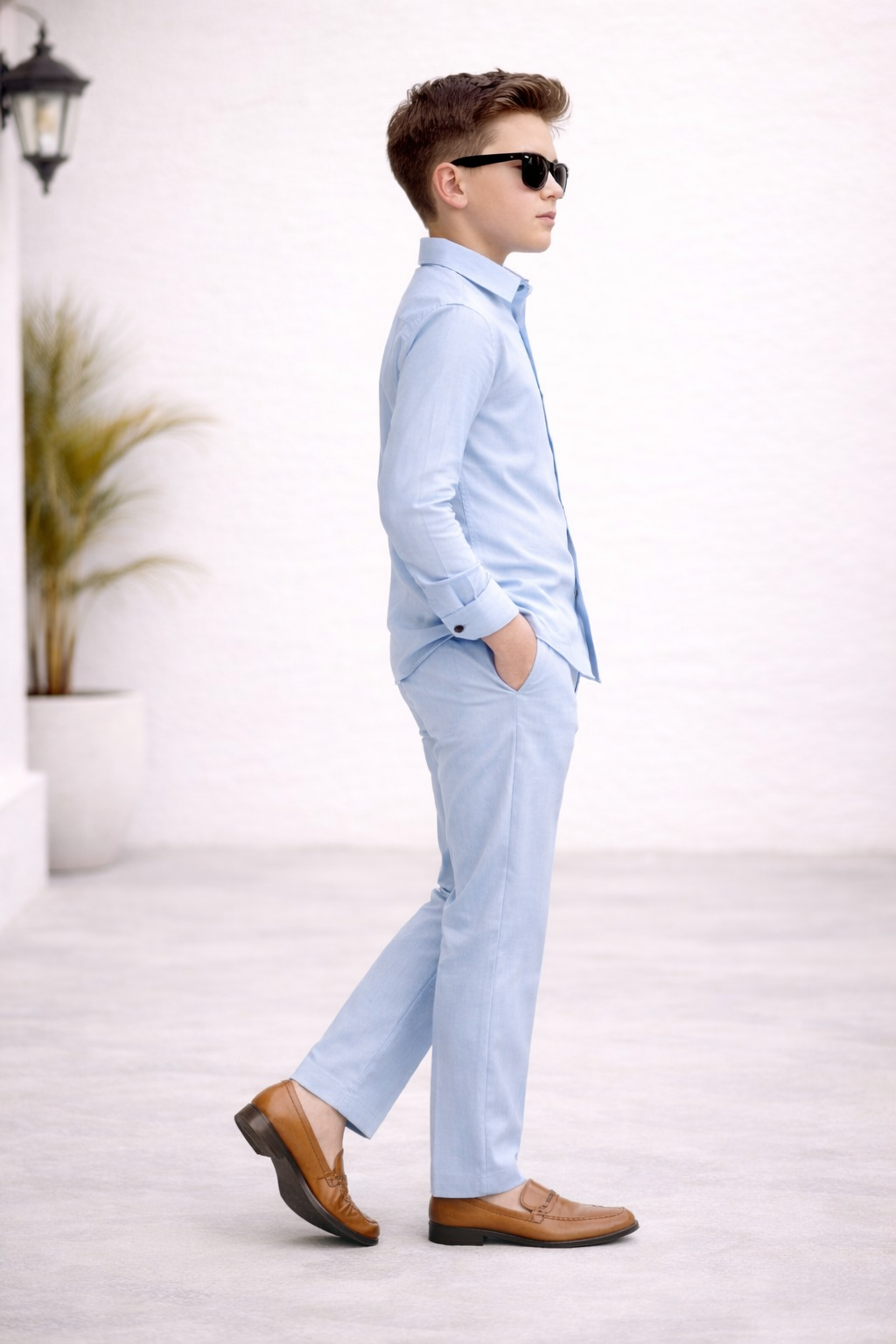 Sky Blue Modern Suit
