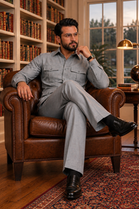 Charcoal grey full sleeve Men Co-ords set_ RR