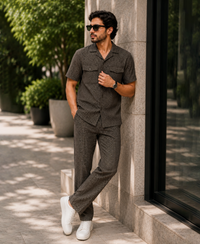 Brown Texture Luxury Summer Co-ords Set