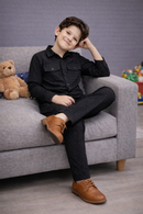 Black printed kids summer Co-ords