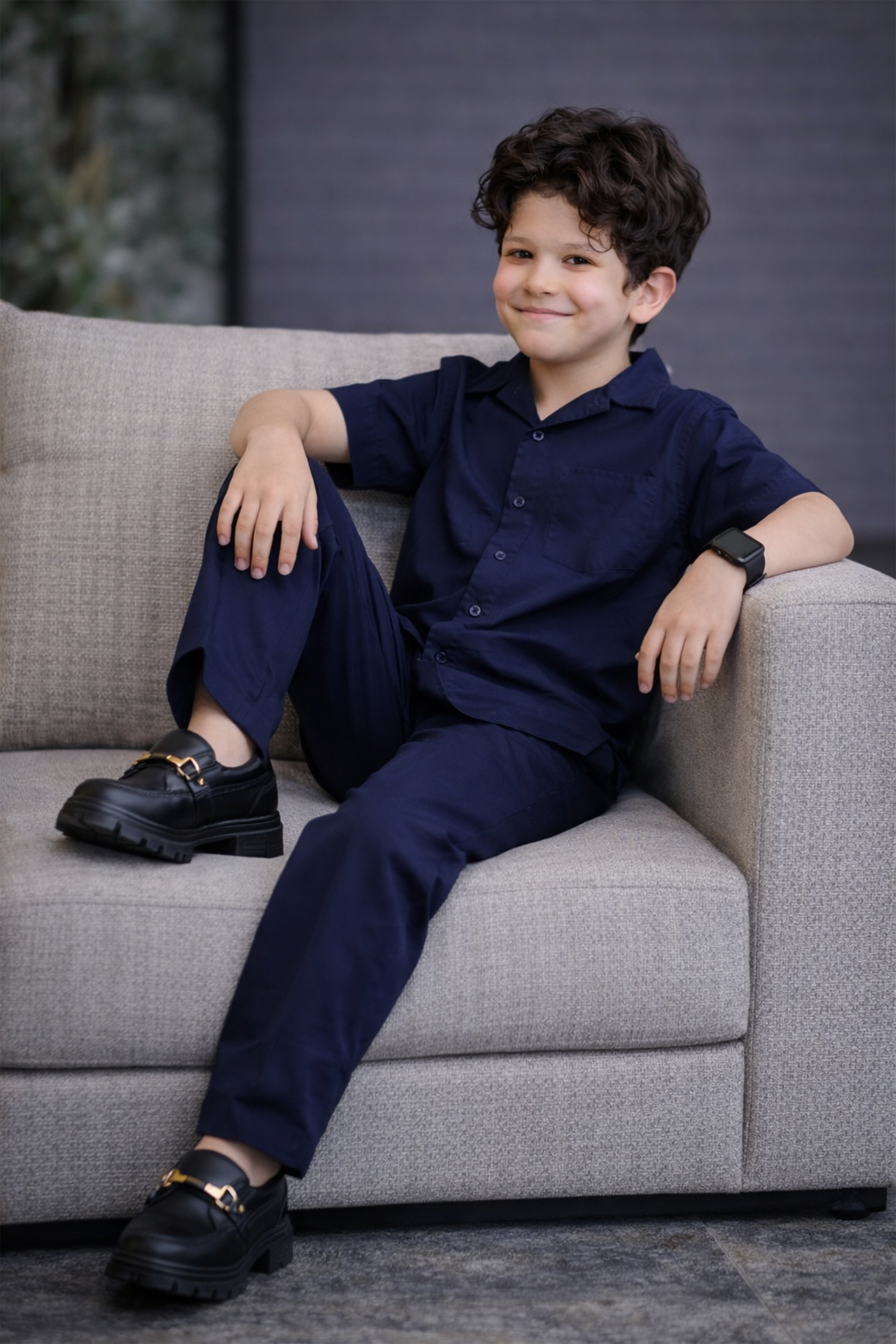 Navy blue premium summer cotton kids Co-ords