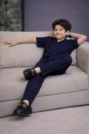 Navy blue premium summer cotton kids Co-ords
