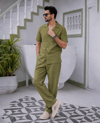 Olive Cotton Co-ord Set