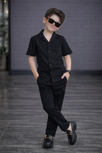 Black summer cotton kids Co-ords