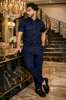 Premium Navy Cotton Co-ord Set