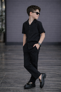 Black summer cotton kids Co-ords