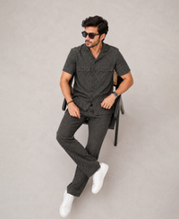 Black Texture Luxury Summer Co-ord Set