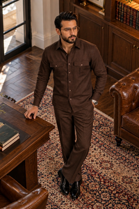 Brown Full sleeve Men Co-ords set_ RR