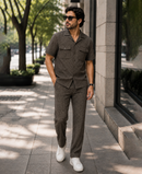 Brown Texture Luxury Summer Co-ords Set