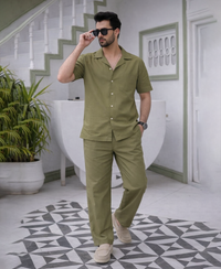 Olive Cotton Co-ord Set