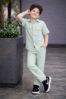 Pistachio summer Co-ords in Irish Linen