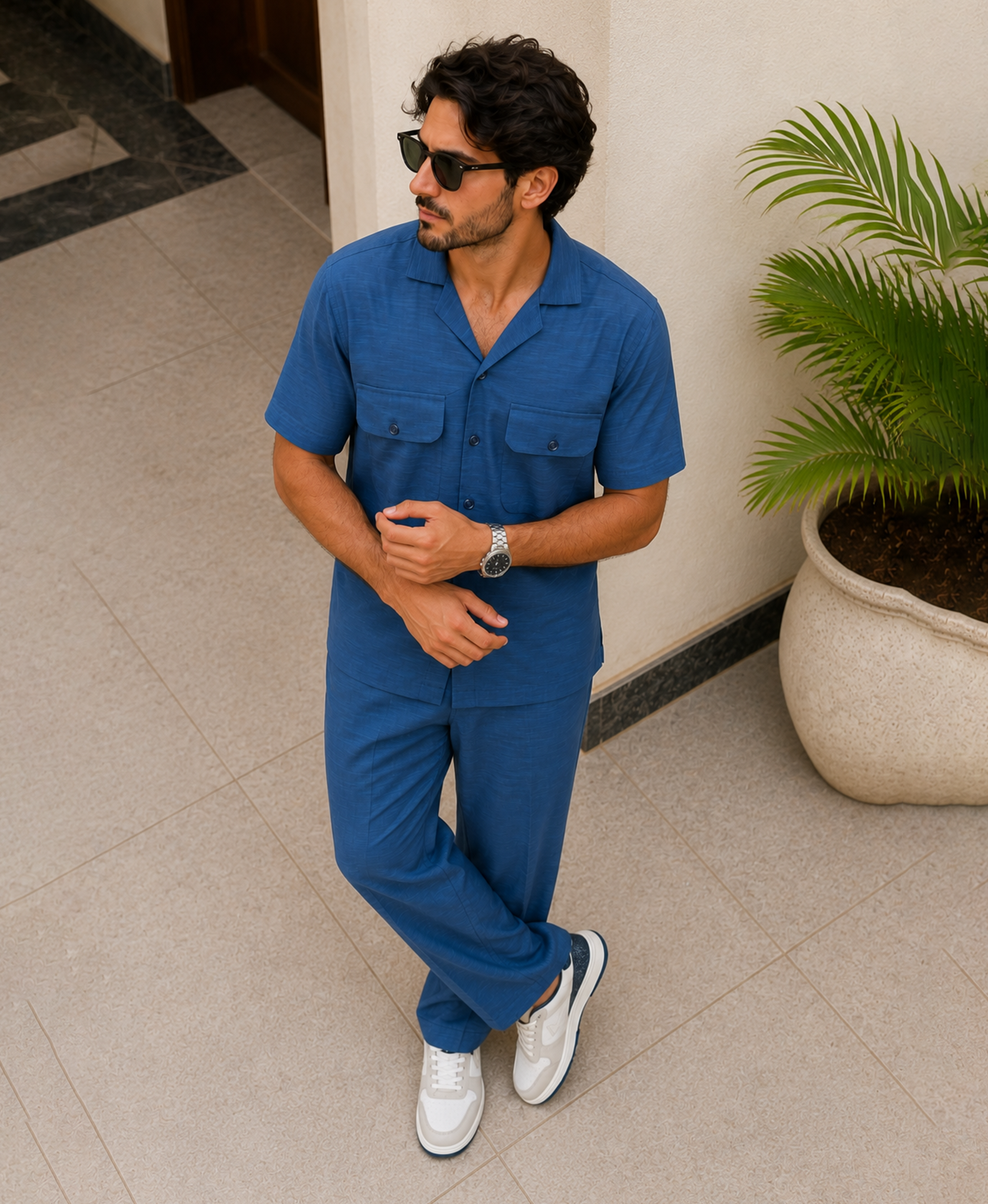 Denim Blue Luxury Summer Co-ord Set